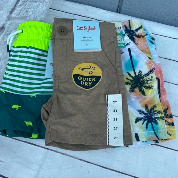 Cat & Jack Other - Kids' Summer Swimming Shorts Bundle Set Quick Dry Tan Shorts All New With Tags